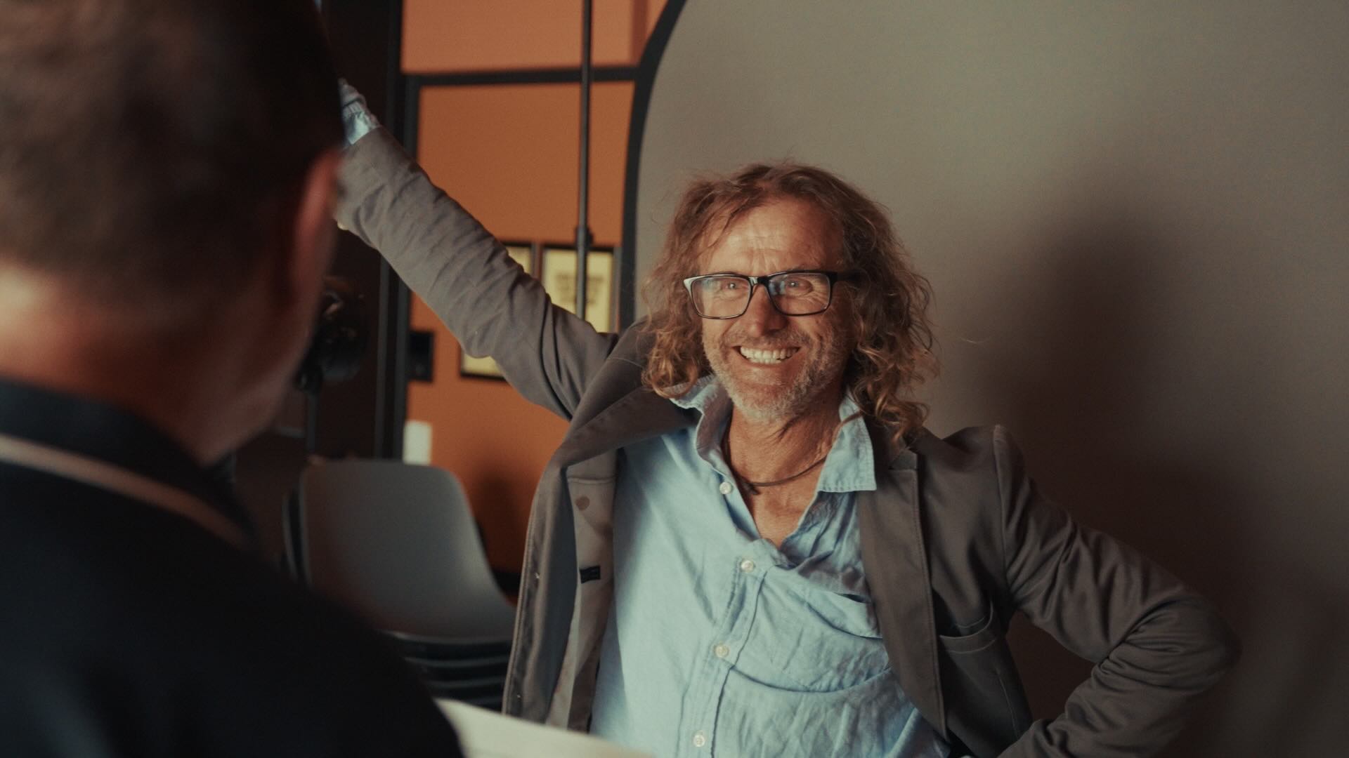 Acting class instruction moment.